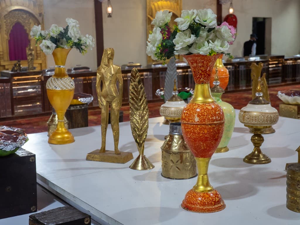 Grand buffet island setup for wedding catering in Dehradun